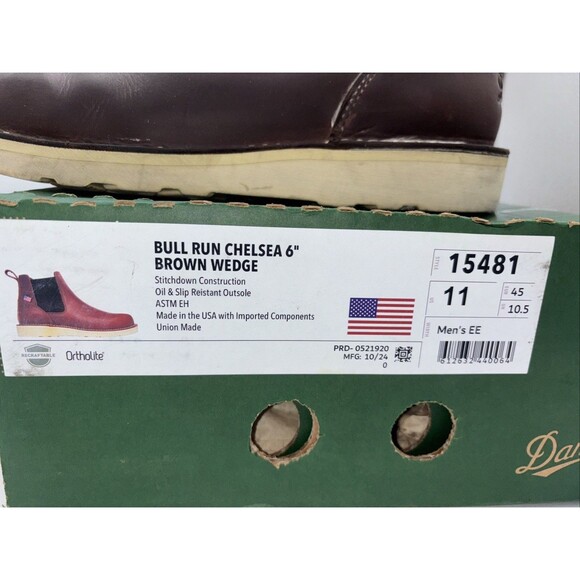 Danner Men's 6" Leather BullRun Chelsea Steel SafetyToe Work Boots Size 11EE USA - Picture 9 of 10
